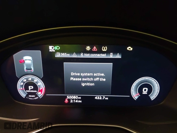 2021 Audi Q5 Premium Plus with VIN WA1BAAFY0M2110401, listed as a IAAI auction lot 42525489 with 50,080 mi miles and . Bid and sale history available at DreamBid. Image 7.