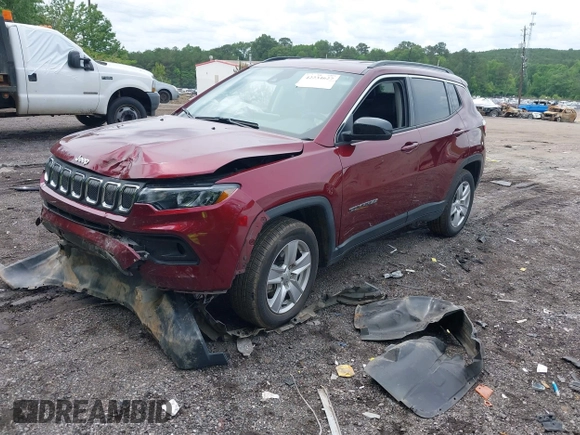 2022 Jeep Compass Latitude with VIN 3C4NJCBB9NT202123, listed as a IAAI auction lot 42234627 with 87,792 mi miles and . Bid and sale history available at DreamBid. Image 2.