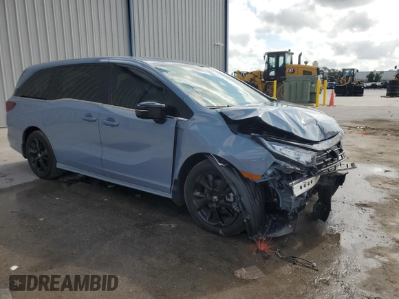 2023 Honda Odyssey Sport with VIN 5FNRL6H72PB074843, listed as a Copart auction lot 51390275 with 25,597 mi miles and Salvage Title. Bid and sale history available at carsss.com. Image 4.