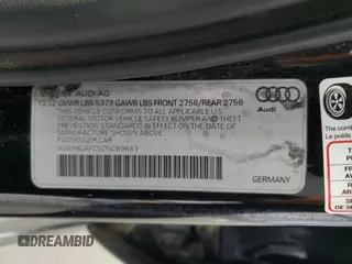 2013 Audi A6 Prestige with VIN WAUHGAFC5DN089463, listed as a Copart auction lot 57886495 with Not provided miles and Salvage title. Bid and sale history available at DreamBid. Image 12.