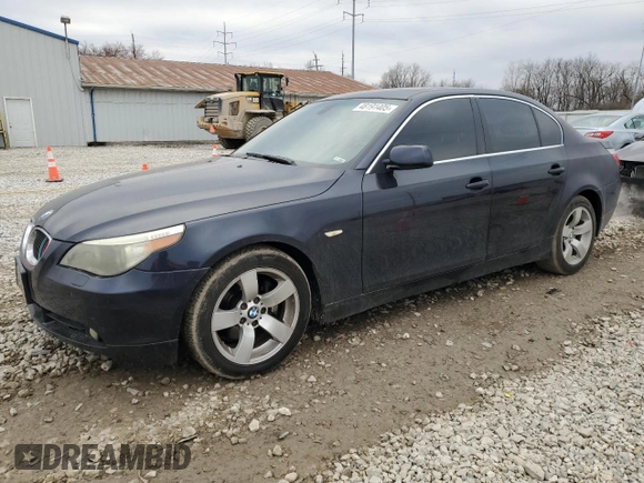 2006 BMW 5 Series 530i with VIN WBANE73586CM43086, listed as a Copart auction lot 48191405 with 201,870 mi miles and Salvage Title. Bid and sale history available at carsss.com. Image 1.