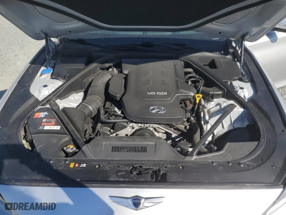 2015 Hyundai Genesis 3.8L with VIN KMHGN4JE1FU052090, listed as a Copart auction lot 46109425 with 70,277 mi miles and Salvage Title. Bid and sale history available at carsss.com. Image 12.