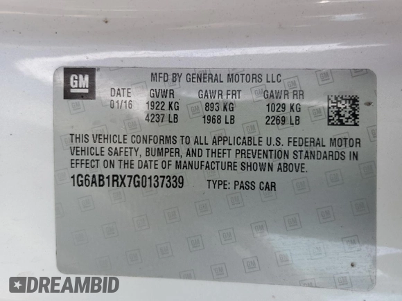 2016 Cadillac ATS Luxury Collection RWD z VIN 1G6AB1RX7G0137339, wystawiony jako Copart lot #48135205 z przebiegiem 109 965 mil mil oraz Szkoda całkowita • Salvage title. Historia ofert i sprzedaży dostępna na DreamBid. Obrazek 12.