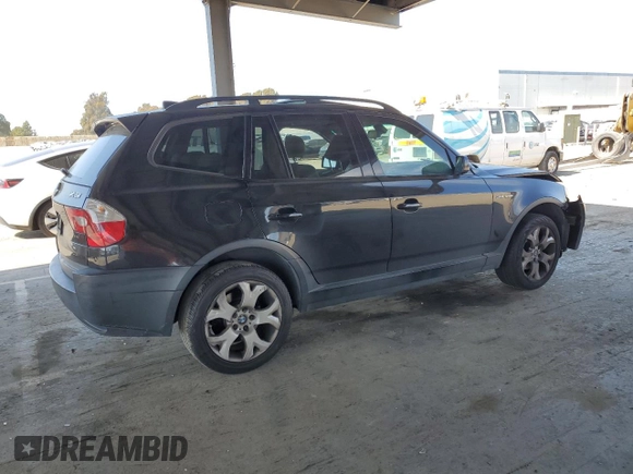 2005 BMW X3 3.0i z VIN WBXPA93435WD11740, wystawiony jako Copart lot #52363245 z przebiegiem 186 596 mil mil oraz Szkoda całkowita • Salvage title. Historia ofert i sprzedaży dostępna na DreamBid. Obrazek 3.