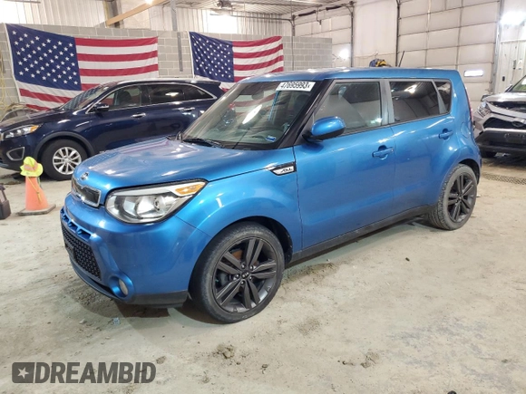 2015 Kia Soul + with VIN KNDJP3A5XF7219401, listed as a Copart auction lot 47695993 with 101,641 mi miles and Non Repairable. Bid and sale history available at carsss.com. Image 1.