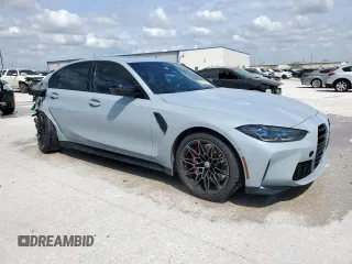 2023 BMW M3 Competition xDrive with VIN WBS43AY00PFN57168, listed as a Copart auction lot 50732415 with 28,453 mi miles and Salvage title. Bid and sale history available at DreamBid. Image 4.