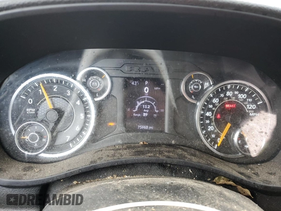 2021 Ram 2500 Tradesman with VIN 3C6UR5CJ8MG678335, listed as a Copart auction lot 74897554 with 75,968 mi miles and Salvage Title. Bid and sale history available at carsss.com. Image 9.
