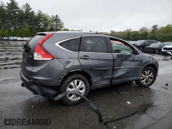 2013 Honda CR-V EX-L z VIN 2HKRM4H75DH668874, wystawiony jako Copart lot #55956255 z przebiegiem 136 539 mil mil oraz Szkoda całkowita • Salvage title. Historia ofert i sprzedaży dostępna na DreamBid. Obrazek 3.