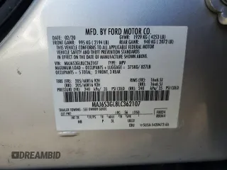 2020 Ford EcoSport SE with VIN MAJ6S3GL8LC362107, listed as a Copart auction lot 83785974 with 38,970 mi miles and Salvage Title. Bid and sale history available at carsss.com. Image 12.