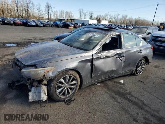 2014 Infiniti Q50 Premium with VIN JN1BV7AR5EM691514, listed as a Copart auction lot 47985465 with 119,821 mi miles and Salvage Title. Bid and sale history available at DreamBid. Image 1.