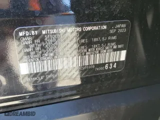 2024 Mitsubishi Outlander ES with VIN JA4J4UA88RZ016339, listed as a Copart auction lot 71032654 with 10,004 mi miles and Salvage Title. Bid and sale history available at carsss.com. Image 15.