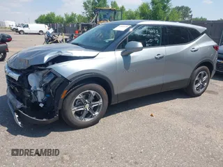 2025 Chevrolet Blazer LT with VIN 3GNKBHR44SS191853, listed as a IAAI auction lot 42614428 with 8,703 mi miles and . Bid and sale history available at DreamBid. Image 2.