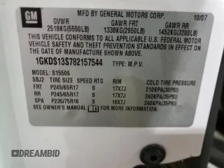 2008 GMC Envoy SLE1 with VIN 1GKDS13S782157544, listed as a Copart auction lot 82296844 with 162,238 mi miles and Clean Title. Bid and sale history available at DreamBid. Image 13.