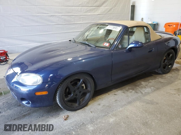 2001 Mazda MX-5 Miata with VIN JM1NB353510209224, listed as a Copart auction lot 51736955 with 103,732 mi miles and Salvage Title. Bid and sale history available at DreamBid. Image 1.