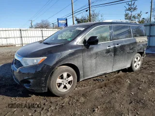 2014 Nissan Quest SV with VIN JN8AE2KPXE9101694, listed as a Copart auction lot 42853225 with 136,940 mi miles and Salvage Title. Bid and sale history available at carsss.com. Image 1.