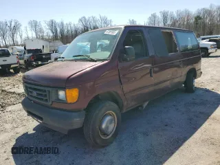 2005 Ford Econoline Cargo with VIN 1FTNE24L25HA87223, listed as a Copart auction lot 47301805 with 156,944 mi miles and Salvage Title. Bid and sale history available at carsss.com. Image 1.