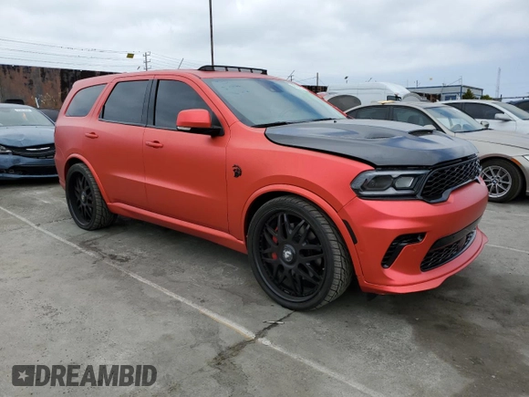 2021 Dodge Durango SRT Hellcat with VIN 1C4SDJH94MC682262, listed as a Copart auction lot 56160654 with 44,826 mi miles and Clean Title. Bid and sale history available at DreamBid. Image 4.