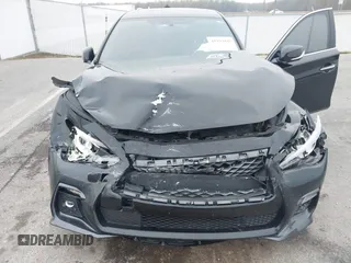 2018 Infiniti Q50 Red Sport 400 with VIN JN1FV7ARXJM480160, listed as a IAAI auction lot 41994848 with 71,346 mi miles and . Bid and sale history available at DreamBid. Image 6.