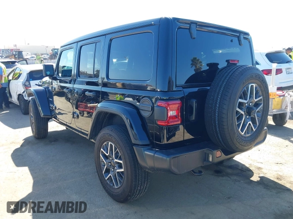 2024 Jeep Wrangler Sahara with VIN 1C4PJXEN9RW111214, listed as a IAAI auction lot 41653921 with 9,118 mi miles and . Bid and sale history available at carsss.com. Image 3.