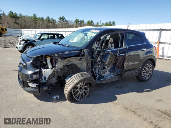 2017 FIAT 500X Lounge z VIN ZFBCFYDB8HP613138, wystawiony jako Copart lot #54349705 z przebiegiem Nie podano mil oraz Szkoda całkowita • Salvage title. Historia ofert i sprzedaży dostępna na DreamBid. Obrazek 1.