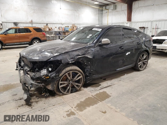 2021 BMW X6 M50i with VIN 5UXCY8C05M9E21862, listed as a Copart auction lot 86329064 with 0 mi miles and Salvage Title. Bid and sale history available at carsss.com. Image 1.