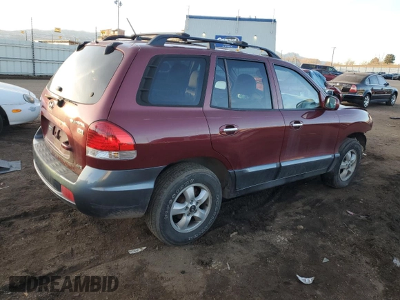 2005 Hyundai Santa Fe GLS with VIN KM8SC73E35U992596, listed as a Copart auction lot 82934614 with 84,000 mi miles and Salvage Title. Bid and sale history available at carsss.com. Image 3.