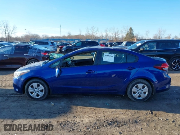 2017 Kia Forte LX with VIN 3KPFK4A76HE161141, listed as a IAAI auction lot 41856798 with 50,584 mi miles. Bid and sale history available at carsss.com. Image 14.
