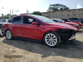2023 Tesla Model X with VIN 7SAXCBE5XPF367136, listed as a Copart auction lot 45357254 with 13,036 mi miles and Salvage Title. Bid and sale history available at DreamBid. Image 4.