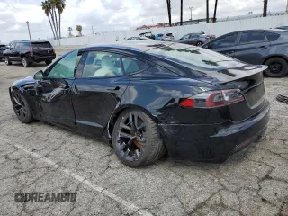 2022 Tesla Model S Plaid with VIN 5YJSA1E69NF460808, listed as a Copart auction lot 48766764 with 12,836 mi miles and Salvage Title. Bid and sale history available at DreamBid. Image 2.