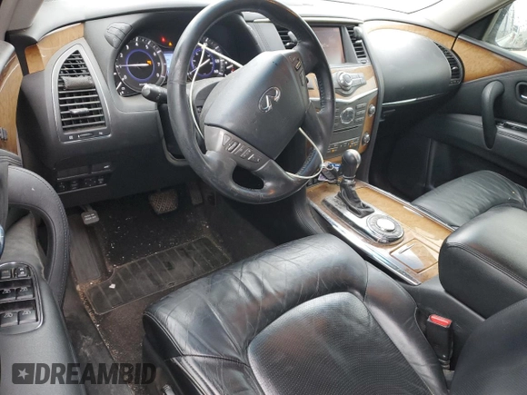 2012 Infiniti QX56 8-passenger with VIN JN8AZ2ND4C9716129, listed as a Copart auction lot 45750875 with 216,312 mi miles and Salvage Title. Bid and sale history available at carsss.com. Image 8.