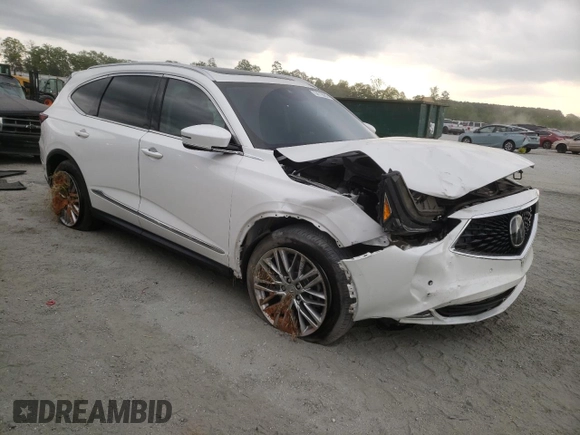 2023 Acura MDX Advance with VIN 5J8YE1H81PL026847, listed as a Copart auction lot 54119965 with 37,831 mi miles and Salvage title. Bid and sale history available at DreamBid. Image 4.