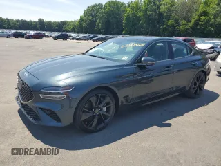 2023 Genesis G70 3.3T with VIN KMTG54TE3PU117672, listed as a Copart auction lot 63418684 with 19,899 mi miles and Salvage Title. Bid and sale history available at carsss.com. Image 1.