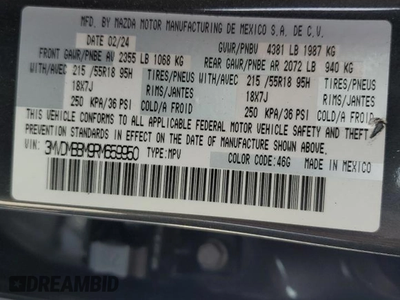 2024 Mazda CX-30 S Select Sport with VIN 3MVDMBBM9RM659950, listed as a Copart auction lot 53975825 with 10,787 mi miles and Salvage Title. Bid and sale history available at DreamBid. Image 12.