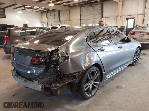 2019 Acura TLX w/A-Spec Pkg with VIN 19UUB1F66KA001827, listed as a IAAI auction lot 41260670 with 89,683 mi miles. Bid and sale history available at carsss.com. Image 4.