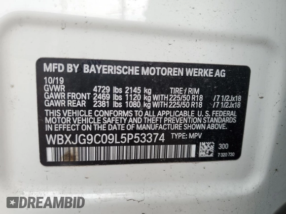 2020 BMW X1 xDrive28i с VIN WBXJG9C09L5P53374, выставлен на аукционе Copart как лот 46426515 с пробегом 44 214 миль миль и Списание • Salvage title. История ставок и продаж доступна на DreamBid. Изображение 13.