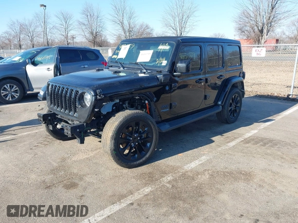 2021 Jeep Wrangler Unlimited Sahara with VIN 1C4JJXP62MW826470, listed as a IAAI auction lot 41651709 with 44,677 mi miles and . Bid and sale history available at DreamBid. Image 2.