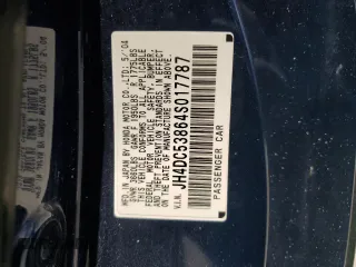 2004 Acura RSX with VIN JH4DC53864S017787, listed as a Copart auction lot 60592054 with 169,168 mi miles and Salvage Title. Bid and sale history available at carsss.com. Image 13.