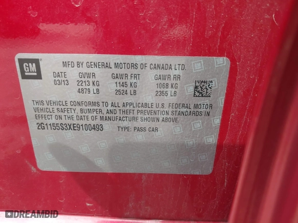 2014 Chevrolet Impala LTZ with VIN 2G1155S3XE9100493, listed as a IAAI auction lot 41944053 with 86,411 mi miles. Bid and sale history available at carsss.com. Image 9.