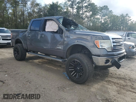 2013 Ford F-150 XL with VIN 1FTFW1ET1DKG19931, listed as a Copart auction lot 51185555 with Not Provided miles and Salvage Title. Bid and sale history available at carsss.com. Image 4.
