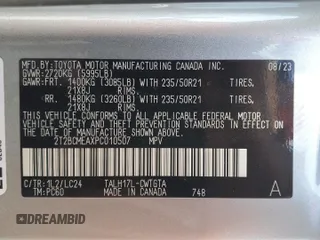 2023 Lexus RX 500h F Sport Performance с VIN 2T2BCMEAXPC010507, выставлен на аукционе Copart как лот 50205425 с пробегом 10 075 миль миль и Списание • Salvage title. История ставок и продаж доступна на DreamBid. Изображение 13.