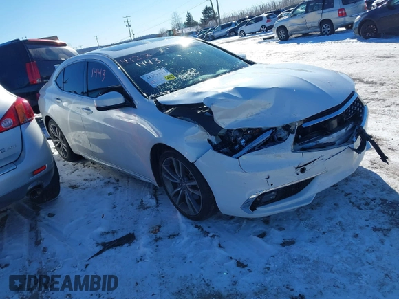 2019 Acura TLX w/Advance Pkg with VIN 19UUB3F89KA003858, listed as a IAAI auction lot 41271443 with 81,978 mi miles. Bid and sale history available at carsss.com. Image 1.