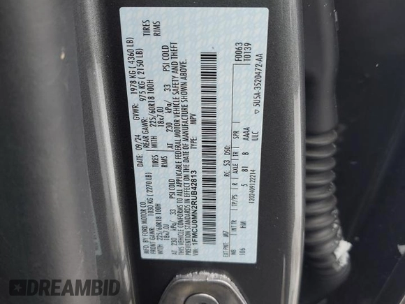2024 Ford Escape ST-Line with VIN 1FMCU0MN2RUB42813, listed as a Copart auction lot 45878905 with 4,713 mi miles and Salvage Title. Bid and sale history available at DreamBid. Image 13.
