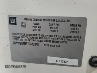 2007 Chevrolet Impala Police Police z VIN 2G1WS55R379373048, wystawiony jako Copart lot #58200385 z przebiegiem 101 742 mil mil oraz Szkody całkowita. Historia ofert i sprzedaży dostępna na DreamBid. Obrazek 12.