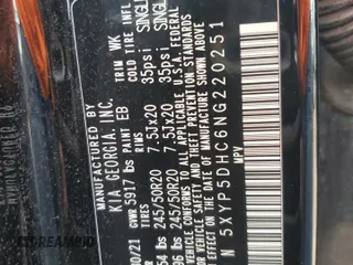 2022 Kia Telluride SX with VIN 5XYP5DHC6NG220251, listed as a Copart auction lot 50571815 with 36,737 mi miles and Salvage Title. Bid and sale history available at carsss.com. Image 14.