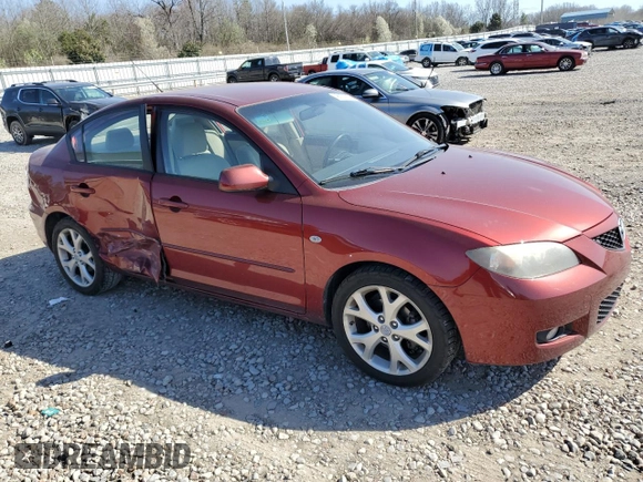 2008 Mazda Mazda3 i Touring Value with VIN JM1BK32F081141968, listed as a Copart auction lot 48970955 with 90,308 mi miles and Salvage Title. Bid and sale history available at carsss.com. Image 4.