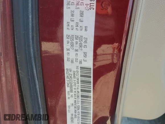 2017 Dodge Grand Caravan SXT with VIN 2C4RDGCG3HR860988, listed as a Copart auction lot 50349925 with 121,829 mi miles and Salvage Title. Bid and sale history available at DreamBid. Image 13.