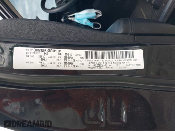 2014 Dodge Durango Limited с VIN 1C4RDJDG2EC310052, выставлен на аукционе IAAI как лот 42234024 с пробегом 156 794 миль миль и . История ставок и продаж доступна на DreamBid. Изображение 9.