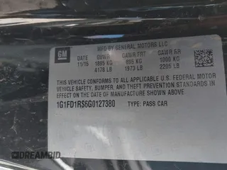 2016 Chevrolet Camaro 2LT z VIN 1G1FD1RS6G0127380, wystawiony jako IAAI lot #41984666 z przebiegiem 228 802 mil mil oraz . Historia ofert i sprzedaży dostępna na DreamBid. Obrazek 9.