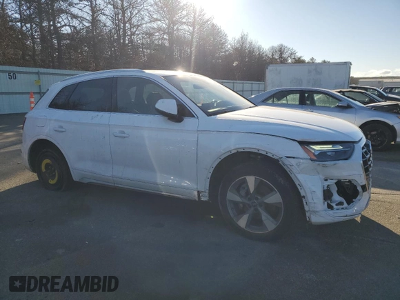 2022 Audi Q5 Premium with VIN WA1ABAFY4N2114252, listed as a Copart auction lot 87653595 with 21,361 mi miles and Salvage title. Bid and sale history available at DreamBid. Image 4.