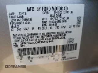 2014 Ford Edge Limited with VIN 2FMDK3KC9EBA19149, listed as a Copart auction lot 46194875 with 114,199 mi miles and Salvage Title. Bid and sale history available at carsss.com. Image 12.